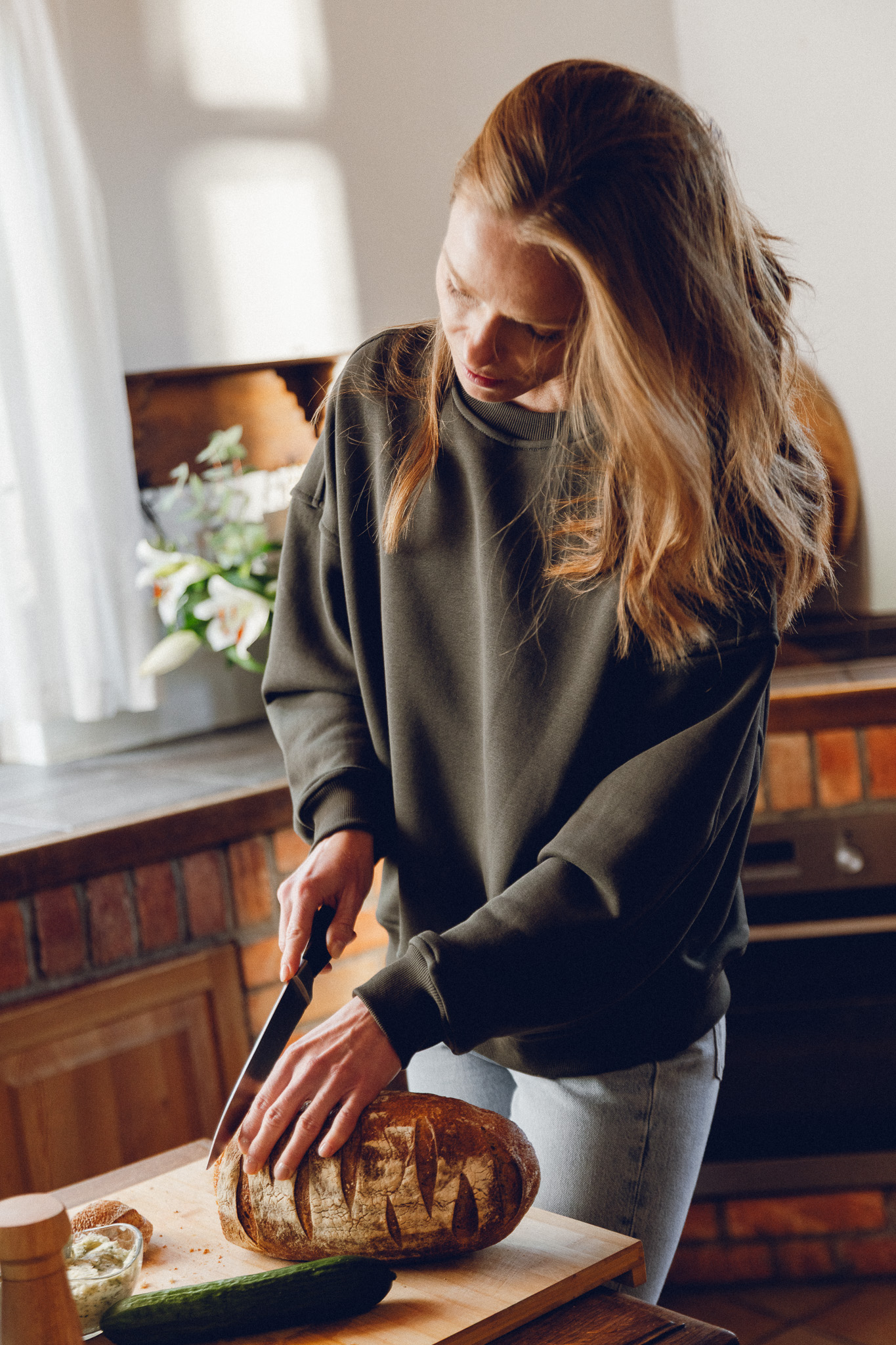 OUT & ABOUT bluza oversize khaki